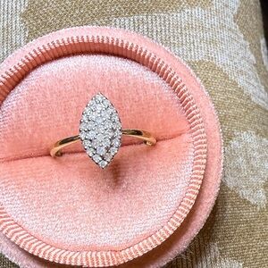 10k yellow gold size 7 natural diamond cluster ring